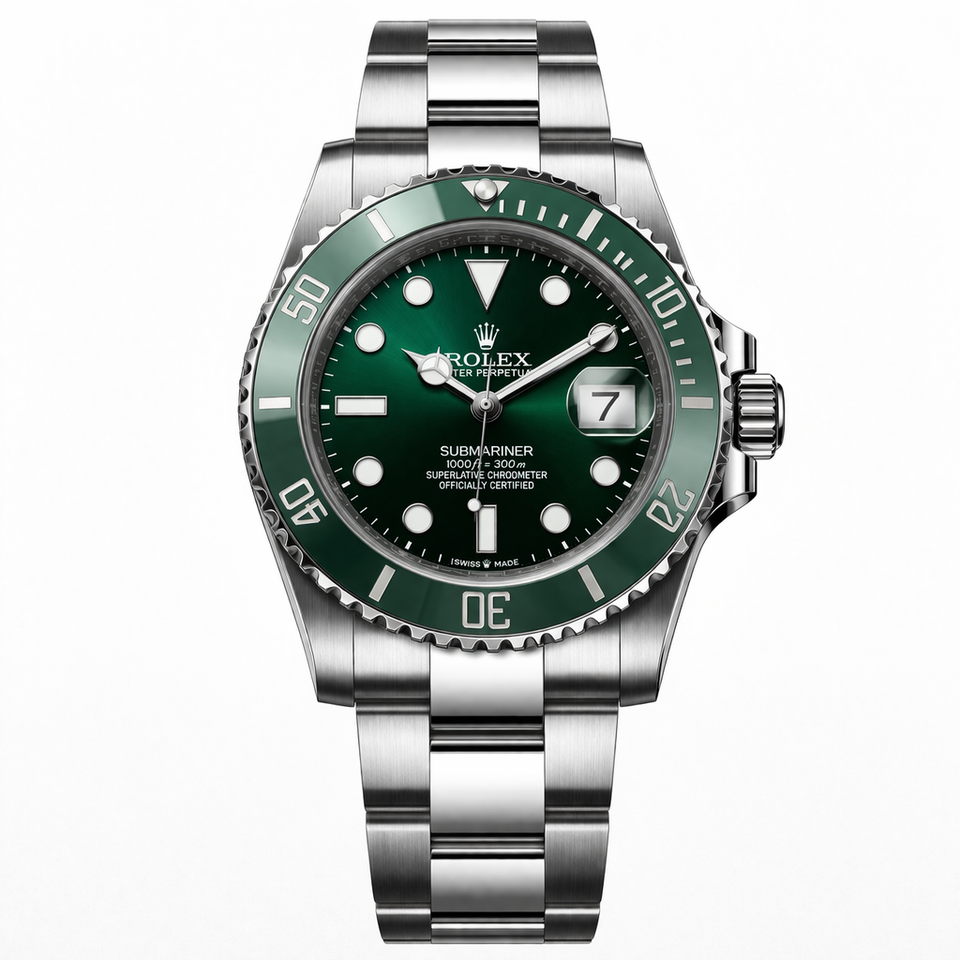 SUBMARINER PLATA CON VERDE AAA SÚPER 1.1