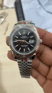 DATEJUST PLATA CON NEGRO AAA SÚPER 1.1