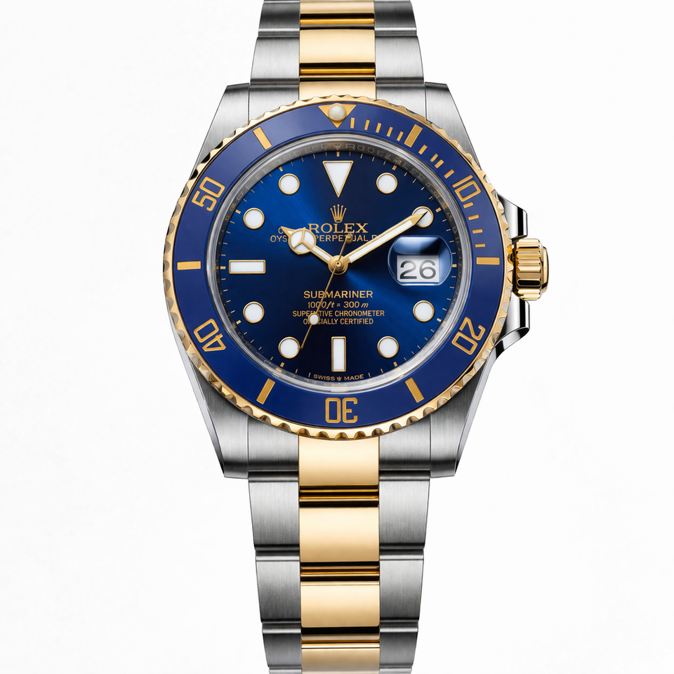 SUBMARINER PLATA Y ORO CON AZUL AAA SÚPER 1.1