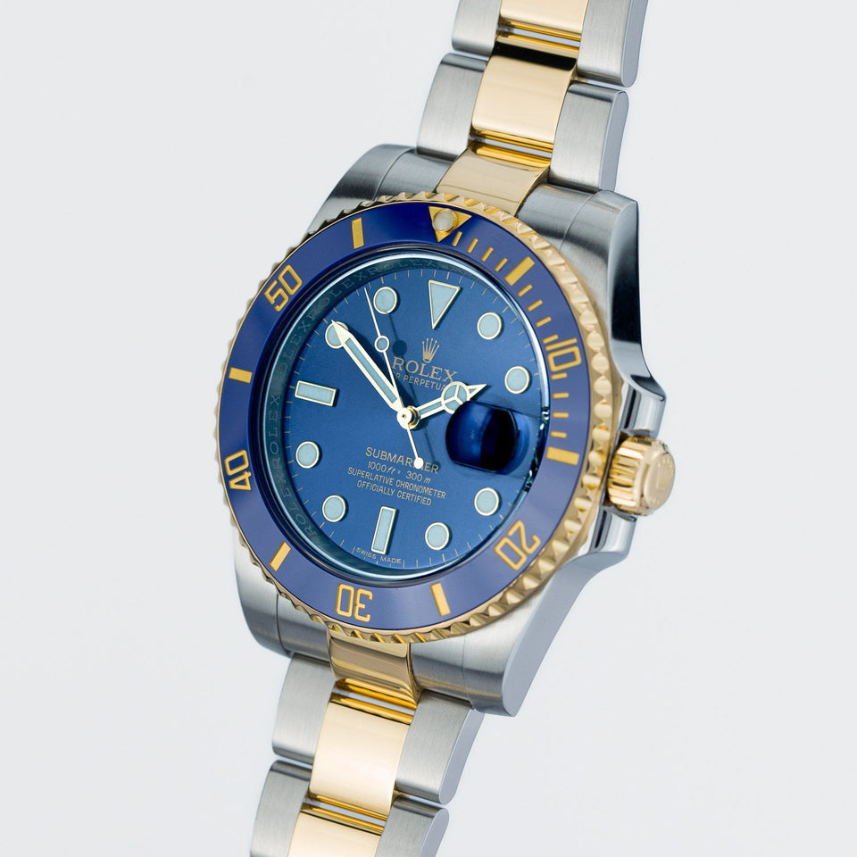 SUBMARINER PLATA Y ORO CON AZUL AAA SÚPER 1.1