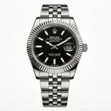 DATEJUST PLATA CON NEGRO AAA SÚPER 1.1